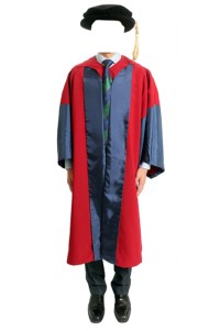 網上訂購香港大學哲學博士（PhD）和法學博士（SJD）畢業袍 黑色天鵝絨帽子 畢業袍製衣廠DA249